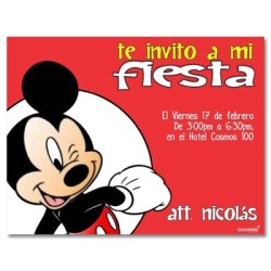 c0144 - Invitaciones de cumpleaños -  Mickey mouse 