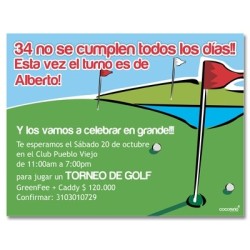 c0156 - Invitaciones de cumpleaños - Golf 