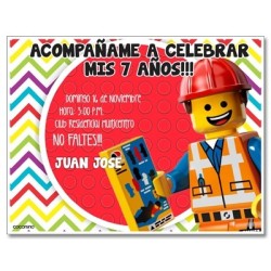 c0245 - Invitaciones de cumpleaños - Lego
