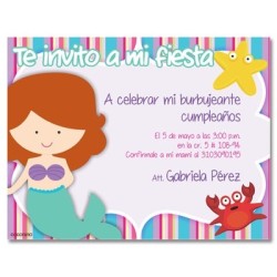c0251 - Birthday invitations - Mermaid
