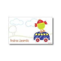 Label cards - bird and car