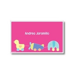 Label cards - duck plane elephant