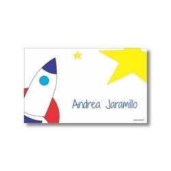 Label cards - rocket
