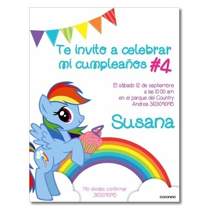 c0296 - Invitaciones de cumpleaños - My little Ponny