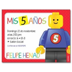 c0306 - Invitaciones de cumpleaños - Lego
