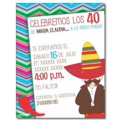 c0329 - Invitaciones de cumpleaños - Charrito Mexicano