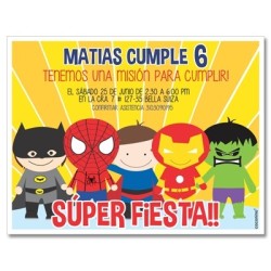 c0349 - Invitaciones de cumpleaños - Super heroes