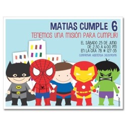  Invitaciones de cumpleaños - Super heroes