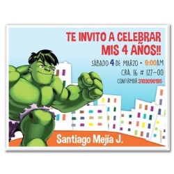 c0359 - Invitaciones de cumpleaños - Hulk