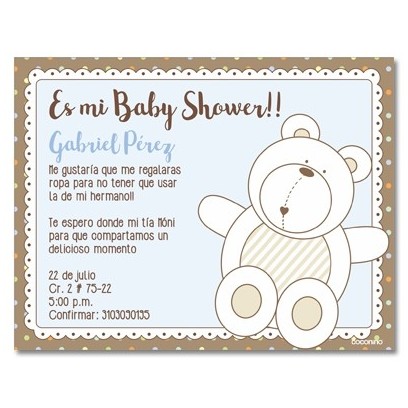 b0035 S Azul - Invitaciones - Baby Shower 