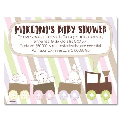 b0034 S Rosado - Invitaciones - Baby Shower 