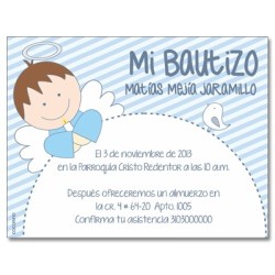 b0026 Azul - Invitaciones - Bautizo