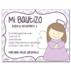 b0027 Violeta - Invitaciones - Bautizo