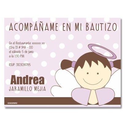 b0028 Violeta - Invitaciones - Bautizo