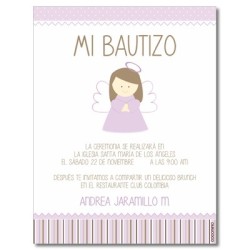 b0057 violeta - Invitaciones - Bautizo