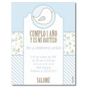 b0047 B azul - Invitaciones - Bautizo