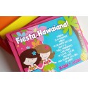 c0214 - Invitaciones de cumpleaños - Fiesta hawaiana